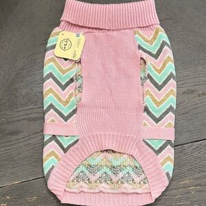 Bond & Co Pink and White Dog Sweater